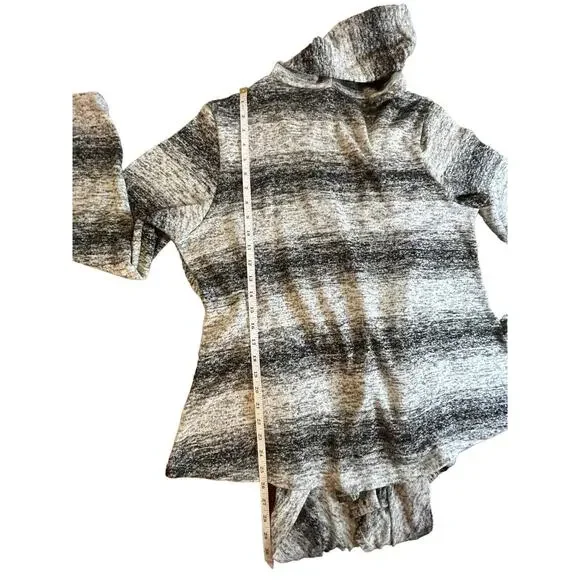 Lavanya‎ Womens Open Front Cardigan Size 1X Long Sleeve Gray Stripe Space Dyed - Picture 5 of 7